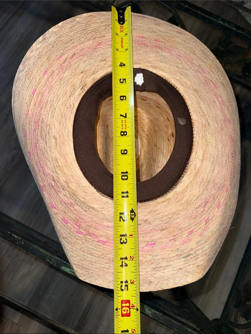 Straw Western Hat with Pink Accent